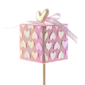 Cadeau Valentina 7cm op 50cm stok roze