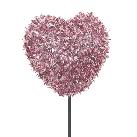 Heart Sparkle 7cm on 50cm stick pink