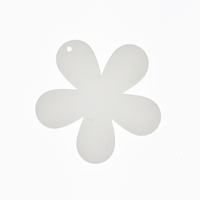 Wooden flower deco 7.8cm with hole white FSC*