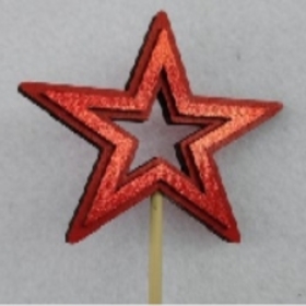 Star Stella 7cm on 50cm stick red