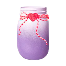 Glass jar Little Heart 3x5in lavender