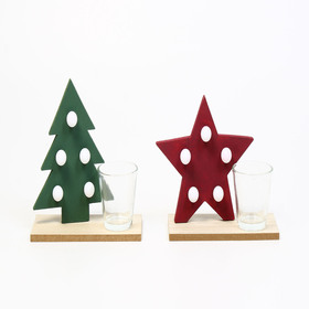 MDF (FSC*) tree and star with glass, incl. Led