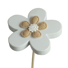 Flower Fantasy 7cm on 50cm stick white