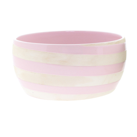 Ceramic bowl Striper Ø16.5xH8,5cm pink
