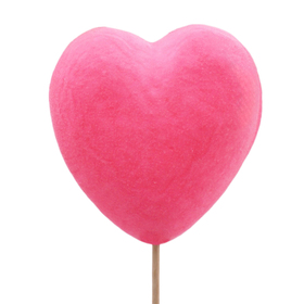 Velvet Hart 8cm op 50cm stok roze