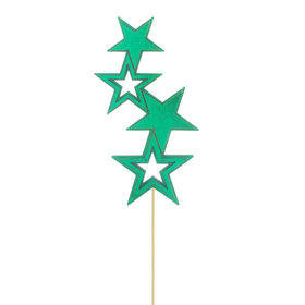 Star Stella 10cm on 10cm stick FSC* green