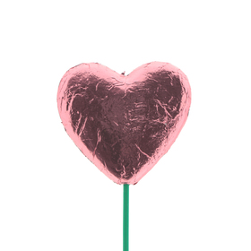 Heart Chocolate 3in on 20in stick pink