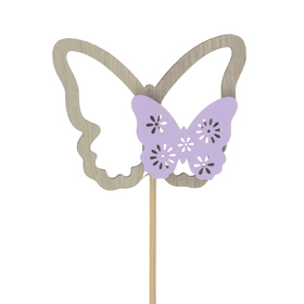 Butterfly Milly 6cm on 10cm stick FSC* lilac