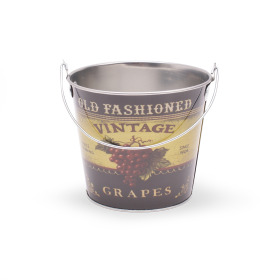 Zinc Bucket Old Fashioned Grapes Ø5 H4.5in