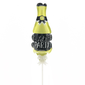 Ballon Pop The Bottle 12cm auf 50cm Stick