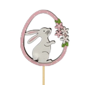 Bunny Blossom 8x6.5cm on 50cm stick pink