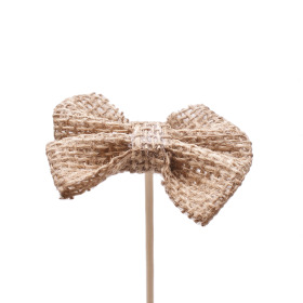 Paperweave Bow 8cm on 50cm stick natural