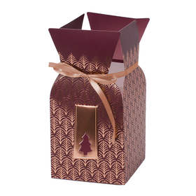 Bouquet box Gold Forest 13x13x26cm burgundy