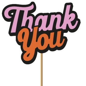 Thank You 10.5x7.5cm on 50cm stick