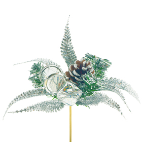 Weihnachtstrommel mit glitzer 8cm auf 50cm Stick Silber