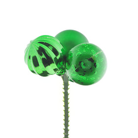 Christmas Balls Trio 3cm on 10cm stick green