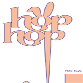 HOP HOP Medium 7x5.3cm on 6cm stick FSC* peach