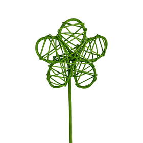 Rattan Flower 3.5in on 20in stick lime green
