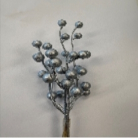 Berry Branch on 50cm stick painted silver