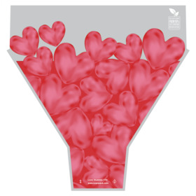 Love Bubbles 90% PCR 20x17x5in red