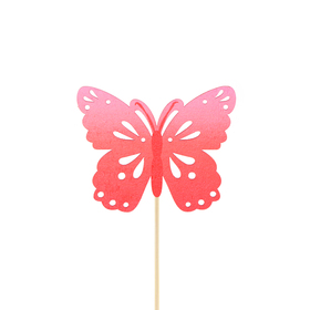 Schmetterling Zazou 4cm auf 10cm stick FSC* rot