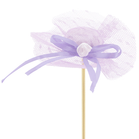 Chapeau Hélène 8cm sur pique 50cm lilac