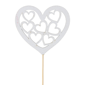 Sweet Hearts 7.5cm on 10cm stick FSC* white