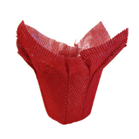Woven Pot Cover 6in red