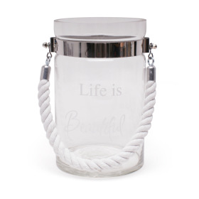 Glass Life Is Beautiful Ø5.1 H8.3in silver