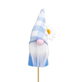 Garden Gnome 4.72in on 20in stick blue
