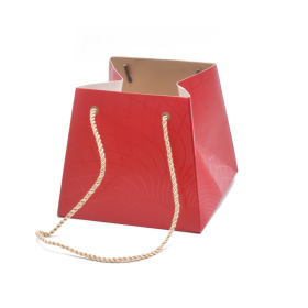 Carton bag Rising Sun 13/13x17/17x15cm red