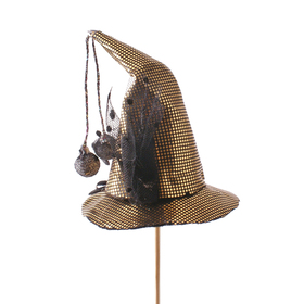 Hexenhut Duvessa 13cm auf 50cm Stick schwarz/Gold