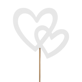 Hearts My Love 7.5cm on a 10cm stick FSC* white