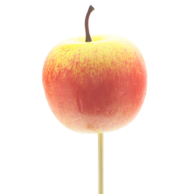 Appel 6cm op 50cm stok geel/rood