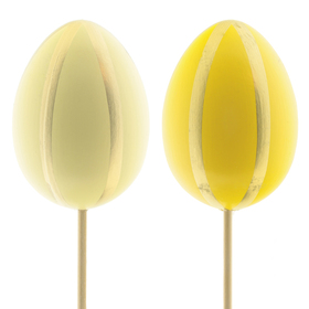 Osternei Glam 6cm auf 50cm Stick gelb/ocker gemischt x2