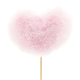 Herz Teddy 8.5cm auf 50cm Stick lila