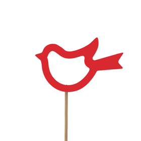 Vogel Nayeli 8cm auf 50cm Stick FSC* rot