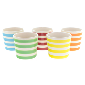 Ceramic pot Stripes Ø8.3/6.8xH7.5cm ES7 assorted x5