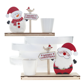 Arreglo de madera Way to Christmas FSC* 28x8xH16,5cm, 2ass.