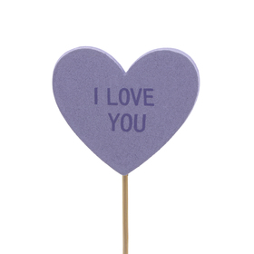 Candy Heart 3in on 20in stick lilac