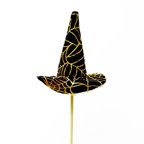 Halloween Witch Hat 4in on 20in stick orange