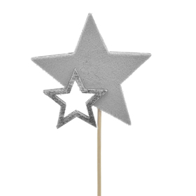 Stern Avila 8,5cm auf 50cm Stick FSC* grau