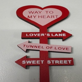 Way to my Heart 5x9cm on 50cm stick