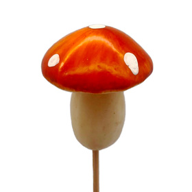 Pick Mushroom 2.5in on 20in stick orange