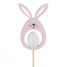 Hase Ova 9cm auf 10cm Stick FSC* rosa