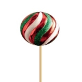 Christmas Ball Swirl 6cm on 50cm stick