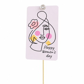 Happy Women's day 10cm op 50cm stok FSC* roze