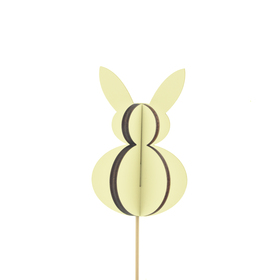 Bunny Lola 8cm on 50cm stick FSC Mix yellow