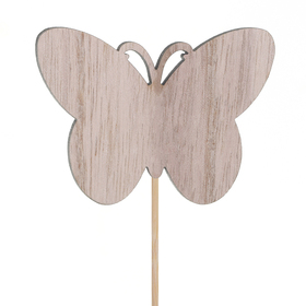 Butterfly Bessy 6x4,5cm on 11cm stick FSC* naturel