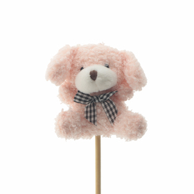 Dog Mimi 8.5cm on a 50cm stick pink